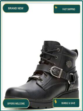 Harley-Davidson Women's Tegan Leather Motorcycle Ankle Boots